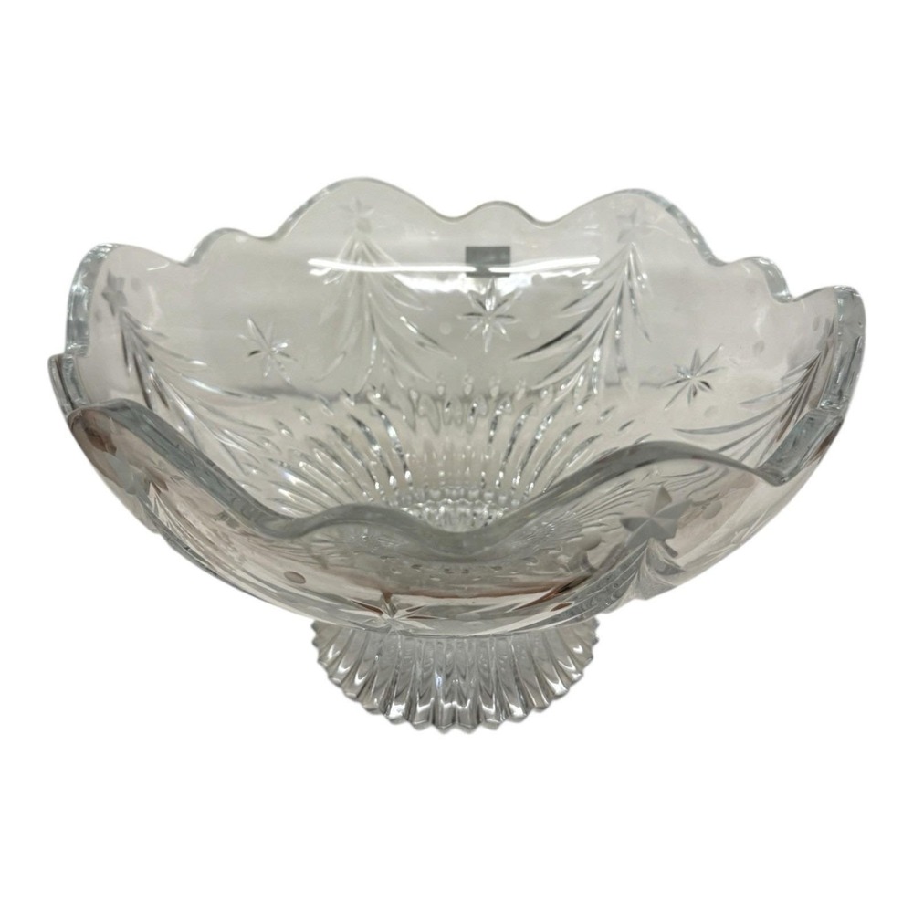 Celebrations by Mikasa Crystal Glass Bowl Footed Christmas Night  Collection 10" - Picture 3 of 4
